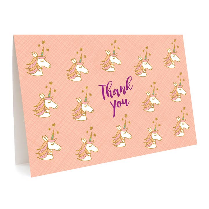 Unicorn Thank You Cards, Box of 6 for wholesale by Night Owl Paper Goods