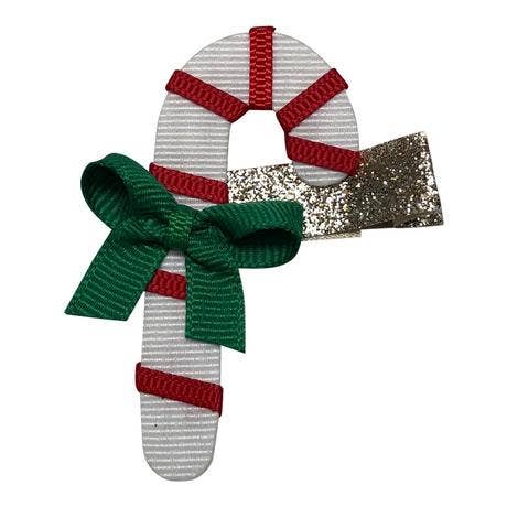 Bows For Belles, LLC - Wholesale Hair Clip - Kids - 07 Candy Cane Handcrafted Kids' Hair Clip