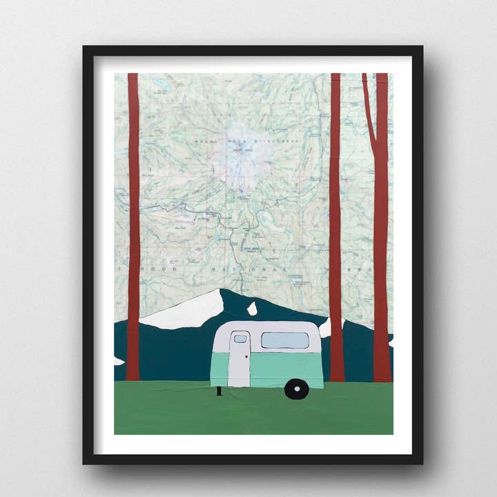 Rachel Austin - Wholesale Art Print - Mt Hood Camper Art Print0