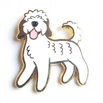 Doodle Dog Enamel Pin for wholesale by Lili Chin Art