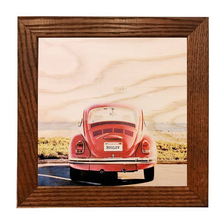 5x5 VW Bug Luv Wood Print for wholesale by Lancaster Wood Prints