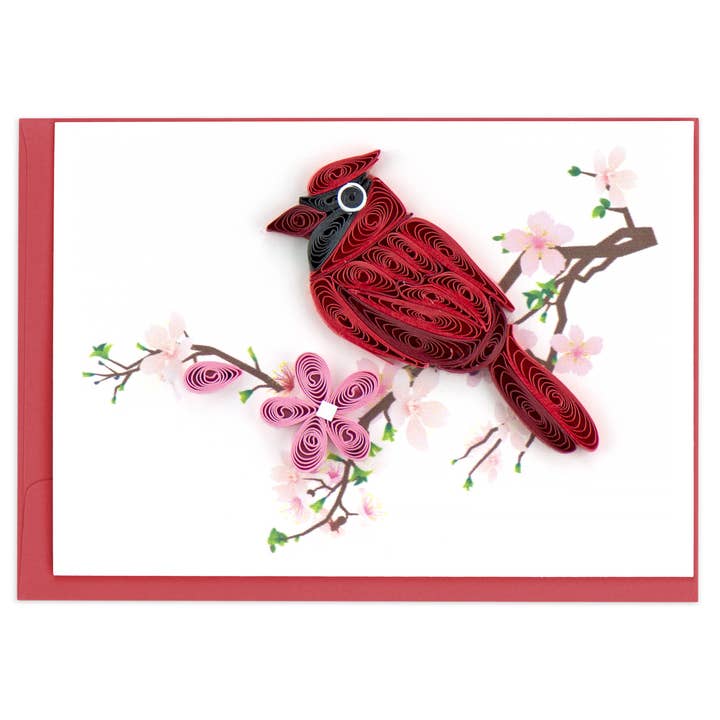 Quilling Card - Wholesale Everyday Greeting Card - Cardinal Gift Enclosure Mini Card
