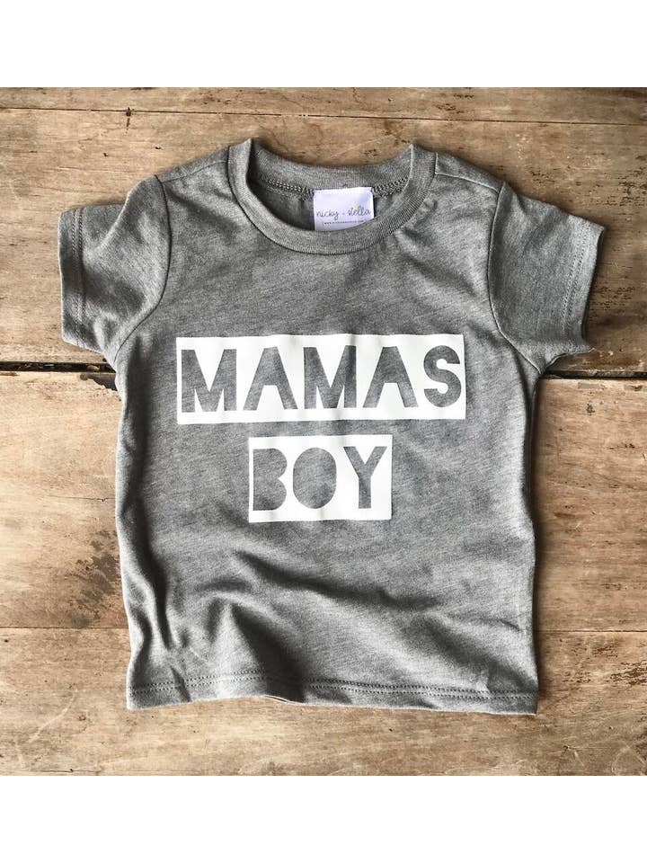 NICKY + STELLA – wholesale Screen-printed t-shirt – Kids – Mamas Boy Tee (infant/toddler)