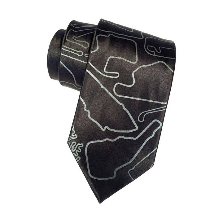 Race Track Maps Necktie for wholesale by Cyberoptix Tie Lab