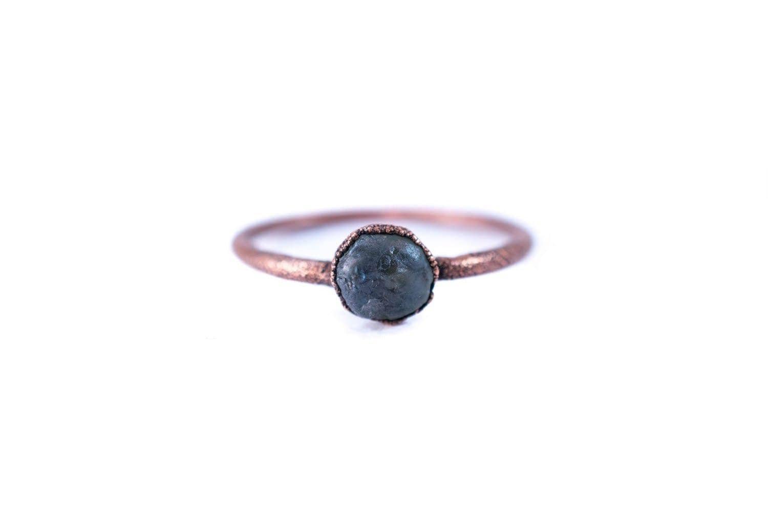 HAWKHOUSE - Wholesale Single Stone/Solitaire Ring - Raw Blue Sapphire Ring0