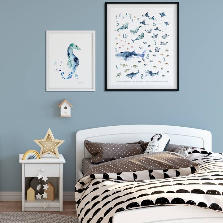 Easy Sunday Club - Wholesale Art Print - Kids & Baby - 11"x14" Under the Sea Numbers - 1 to 10 Art Print2