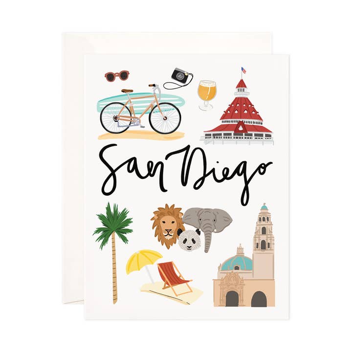 Bloomwolf Studio - Wholesale Stationery/Notecard Set - San Diego Greeting Card - Stationery Card Set, Hostess, Teacher, Travel Gift0