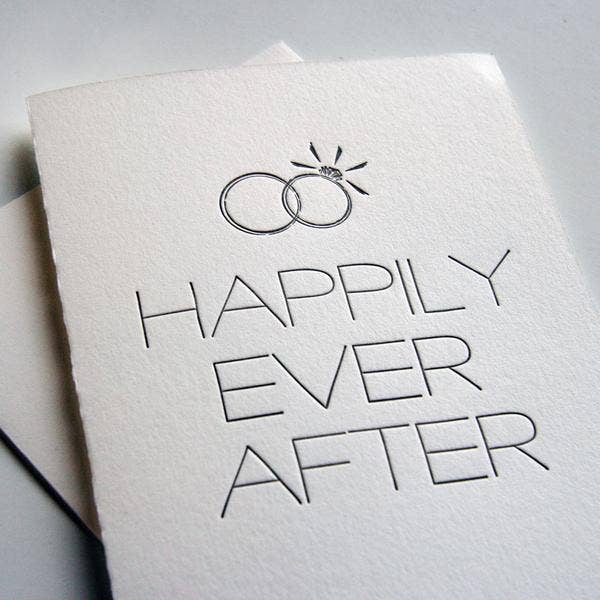 Steel Petal Press - Wholesale Wedding Card - Happy Ever Rings - Letterpress Wedding Congrats Card1
