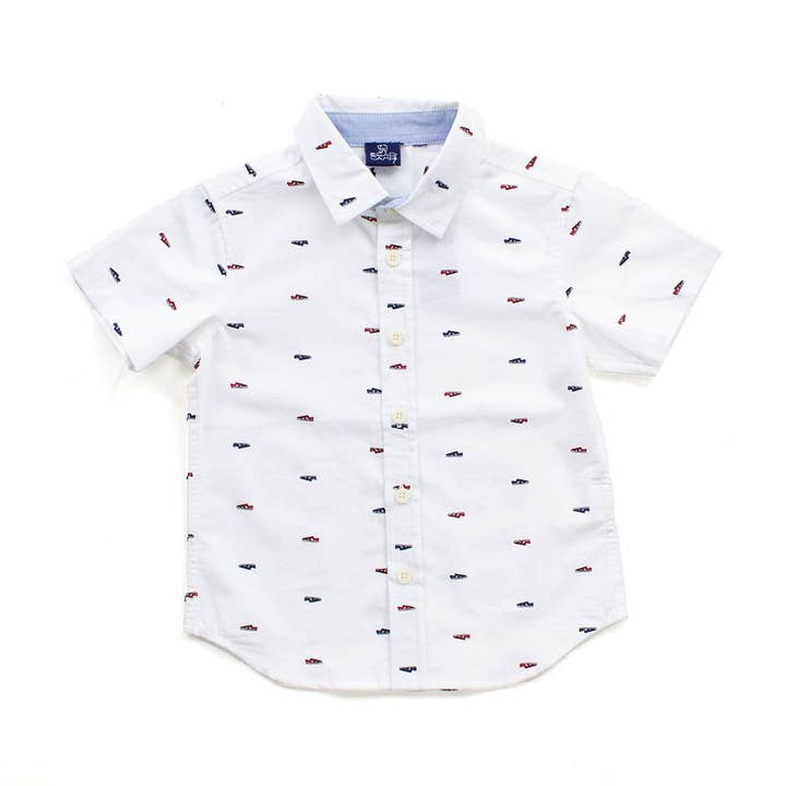 White Gilbert Toddler Button Down for wholesale by Bear Camp