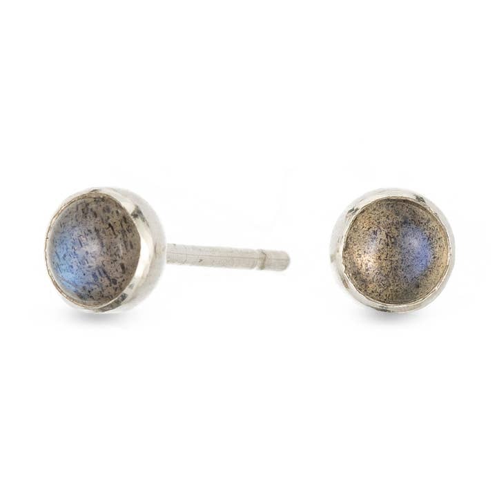 Gemdrop Labradorite Sterling Silver 4mm Stud Earrings for wholesale by Amanda K Lockrow