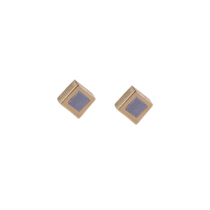Solid Demin Diamond Stud Earrings for wholesale by Marionwild Jewelry