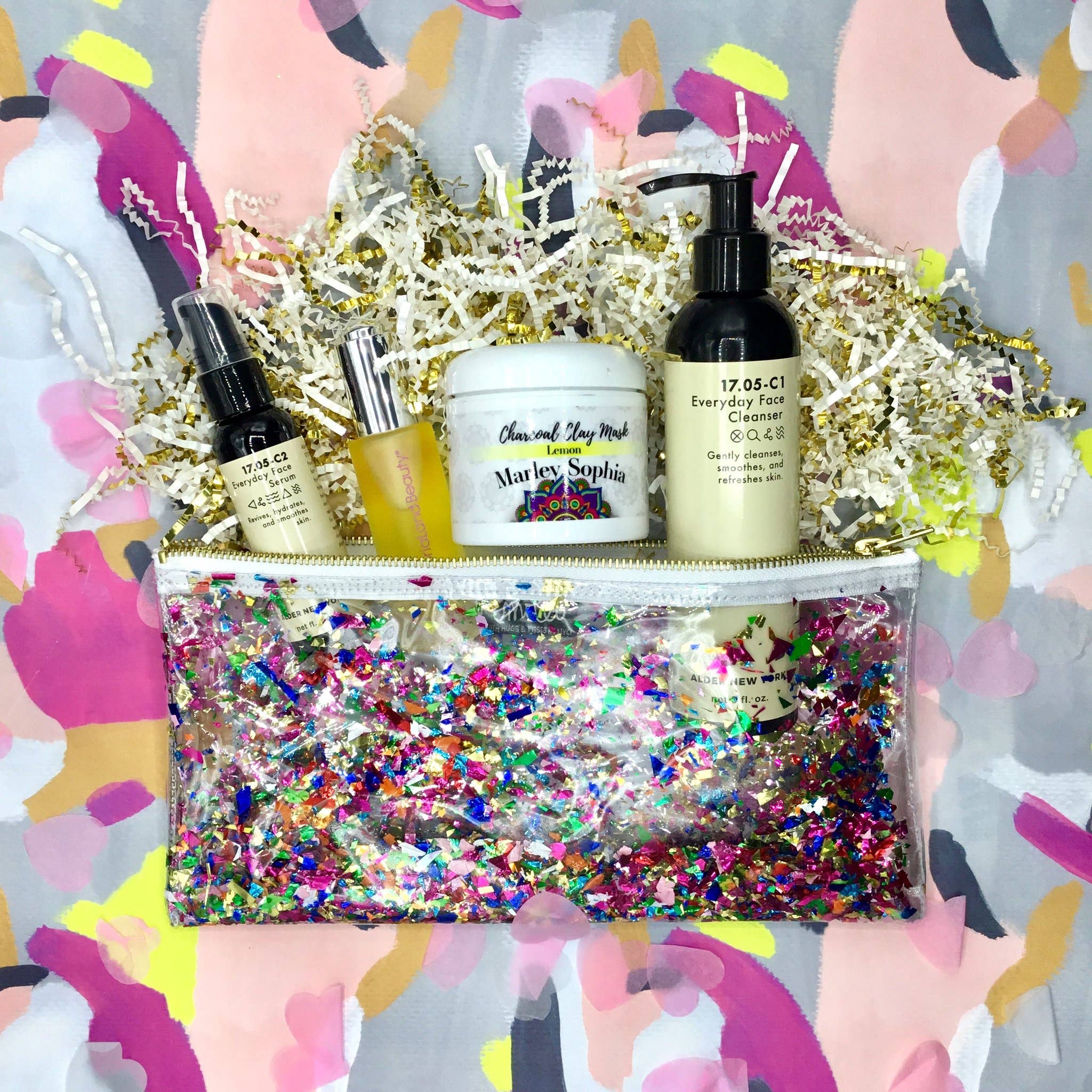 Julie Mollo! – wholesale Clutch bag – women's – Clear Rainbow Confetti Clutch – Fun, Sparkly, and Stylish!3