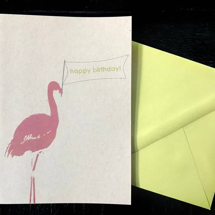 Carte unique Happy Birthday Flamant pour la vente par noteify