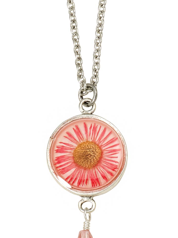 Rosa Daisy Sm Rund Halsband W/Droppe för wholesale av Shari Dixon