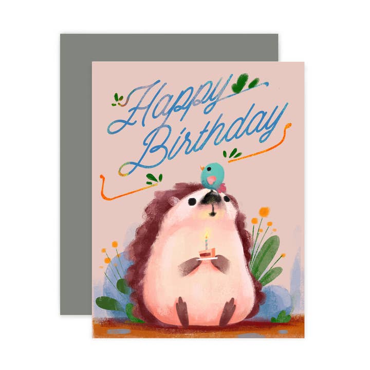 Hedgehog Birthday Card for wholesale by The Little Red House