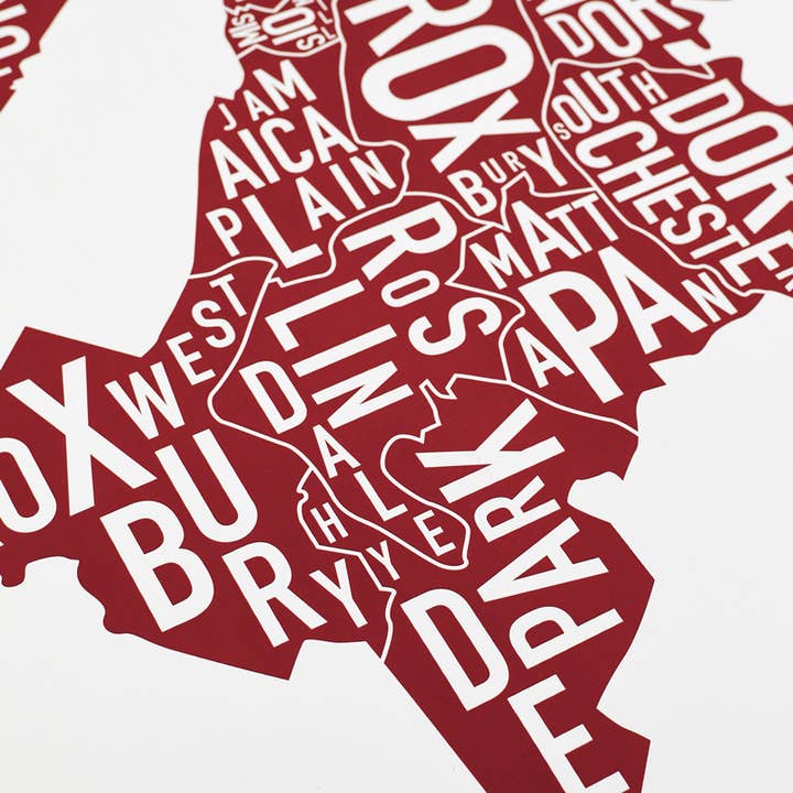 Ork Posters - Wholesale Poster - 18" x 24" Boston Neighborhood Map Poster