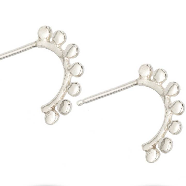 7 Rays Sunrise Sterling Silver Hoop Earrings for wholesale by Amanda K Lockrow