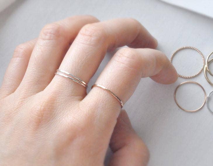 Less is More – wholesale Band/stacked ring – Thin Hammered Gold Filled Ring1