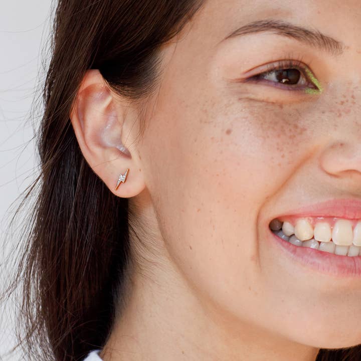 Wildflower + Co. - Wholesale Stud/Post Earrings - Earrings - Lightning Bolt Studs1