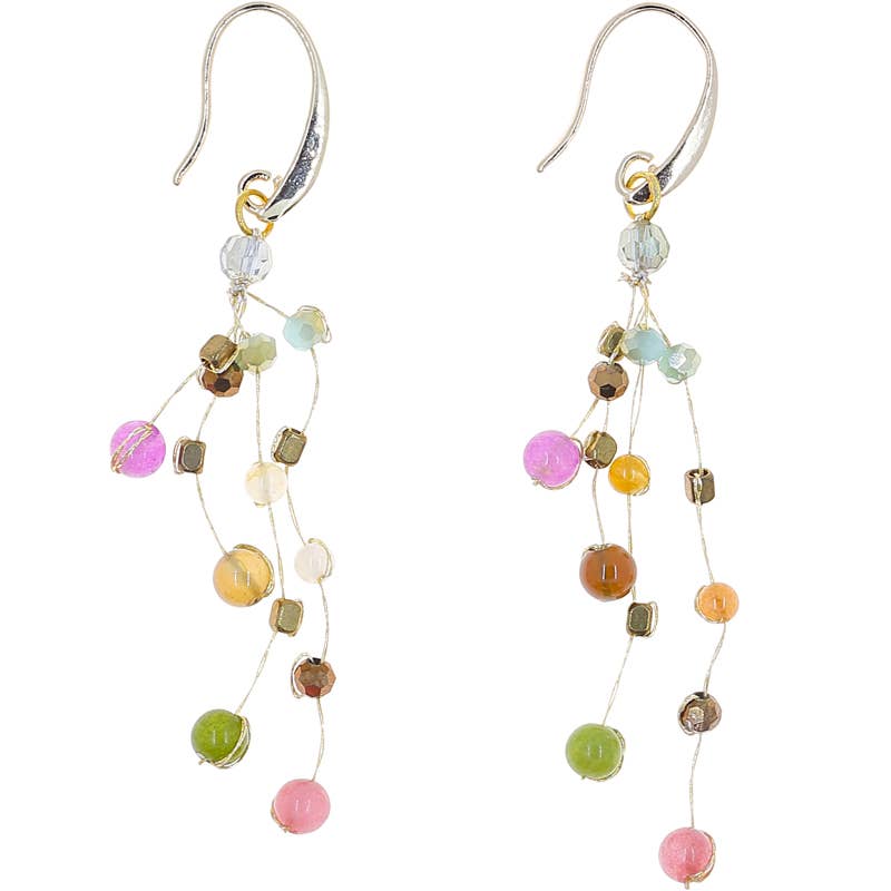Marquet - Wholesale Dangle Earrings - Reena Fair Trade Silk and Bead Earrings - Stone and Crystal3