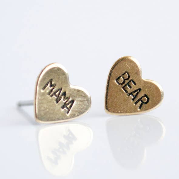 Grey Theory Mill - Wholesale Stud/Post Earrings - MAMA BEAR Earrings, christmas gifts0