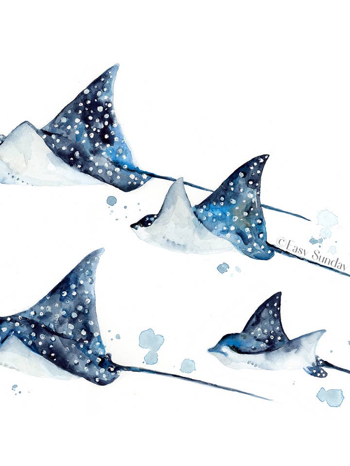 Eagle Spotted Rays Art Print for wholesale by Easy Sunday Club