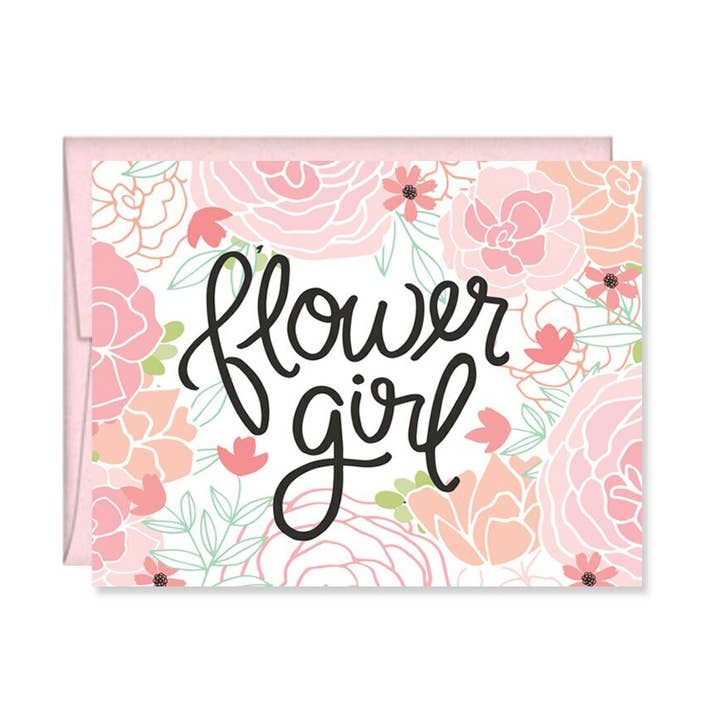 Flower Girl Card, wedding party, bridesmaid for wholesale by Pen & Paint