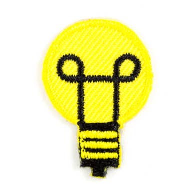 Light Bulb Embroidered Sticker Patch for wholesale by These Are Things