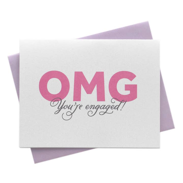 OMG You’re Engaged Congratulations Well Wishes Card for wholesale by Marrygrams
