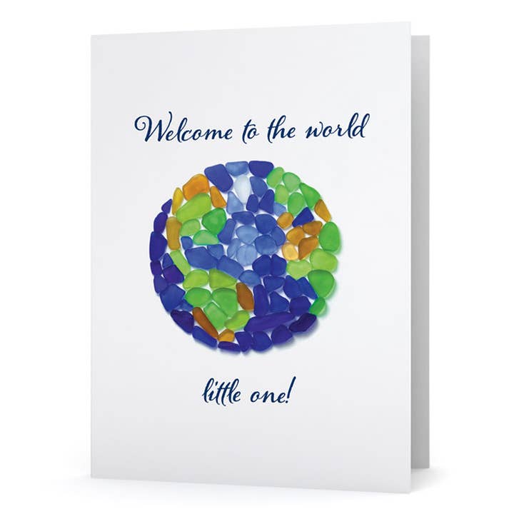 Sea Glass Globe „Wilkommen auf der Welt „Little One Baby für den Großhandel von Beachcombing / Etched by the Sea