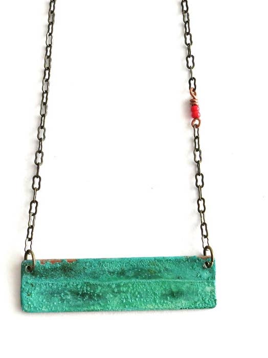 Patina Bar Necklace for wholesale by Courtney Fischer Jewelry