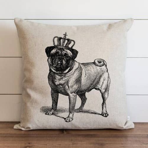 Copricuscino Queen Pug per la vendita all'ingrosso da parte di Porter Lane Home