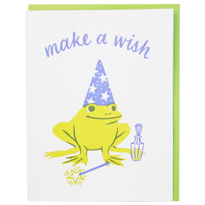 Smudge Ink - Wholesale Birthday Card - Wizard Frog Birthday Card