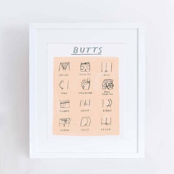 Aviate Press - Wholesale Art Print - Funny Pink Butts Art Print4