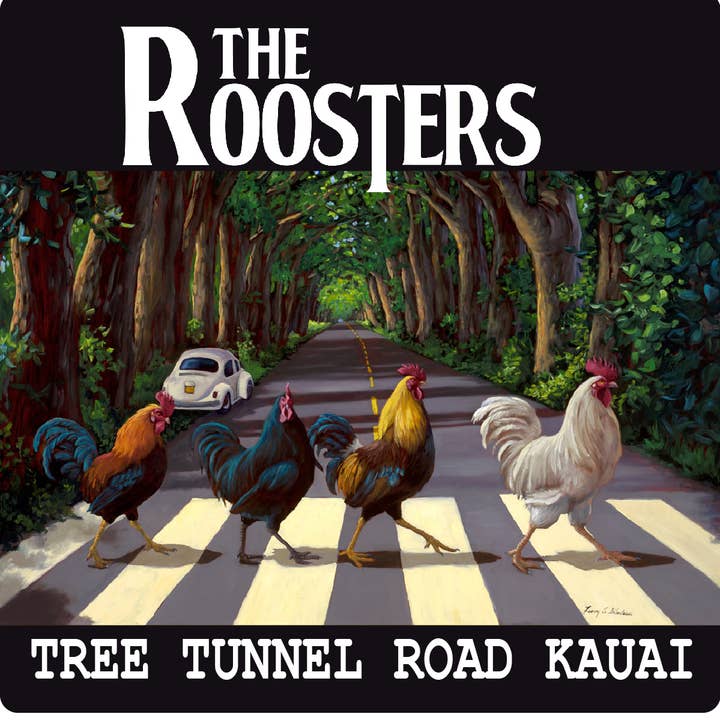 PK Roosters Tunnel of Trees Coaster • Made in Hawaii • Kauai for wholesale by WHIRLED PLANET
