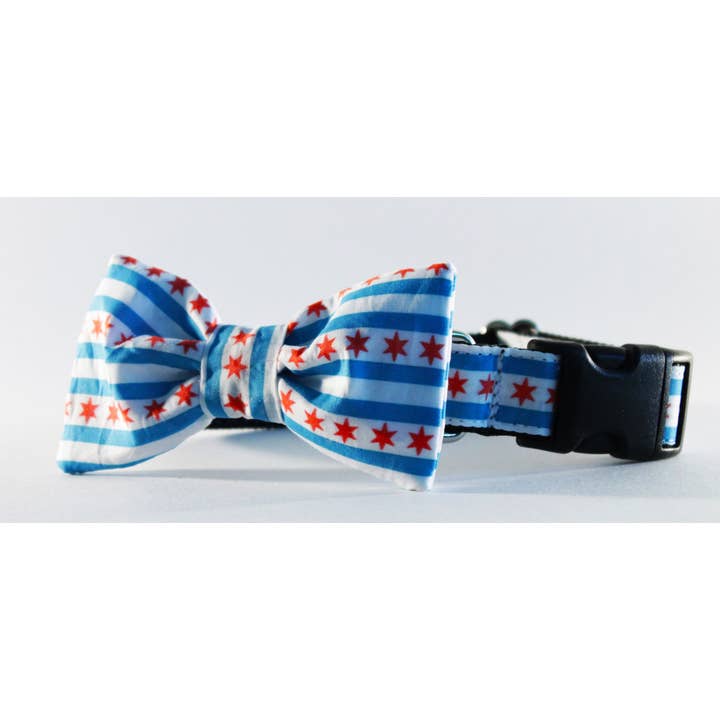 Sophisticated Pup – Engroshandel Halsbånd - Hund – Chicago Flag Butterfly Hundehalsbånd Sæt Medium