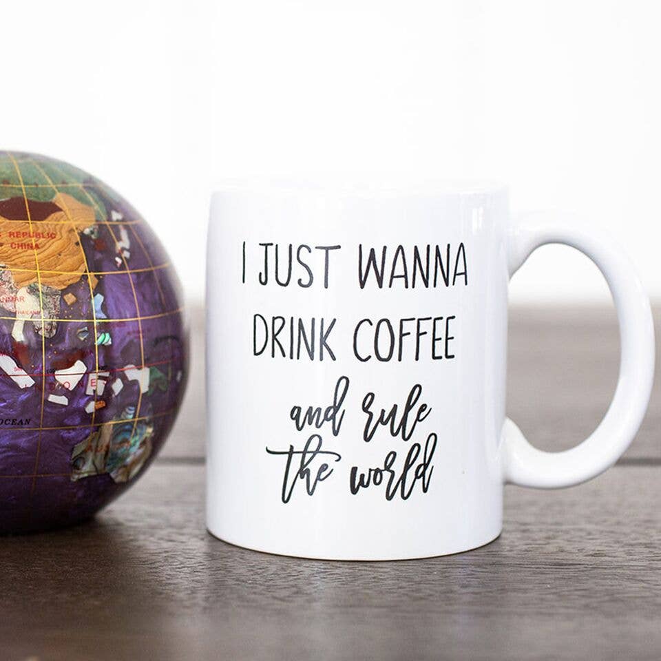 Creations By Sasha - Vente Tasse à café - Je veux juste boire du café et gouverner le monde1