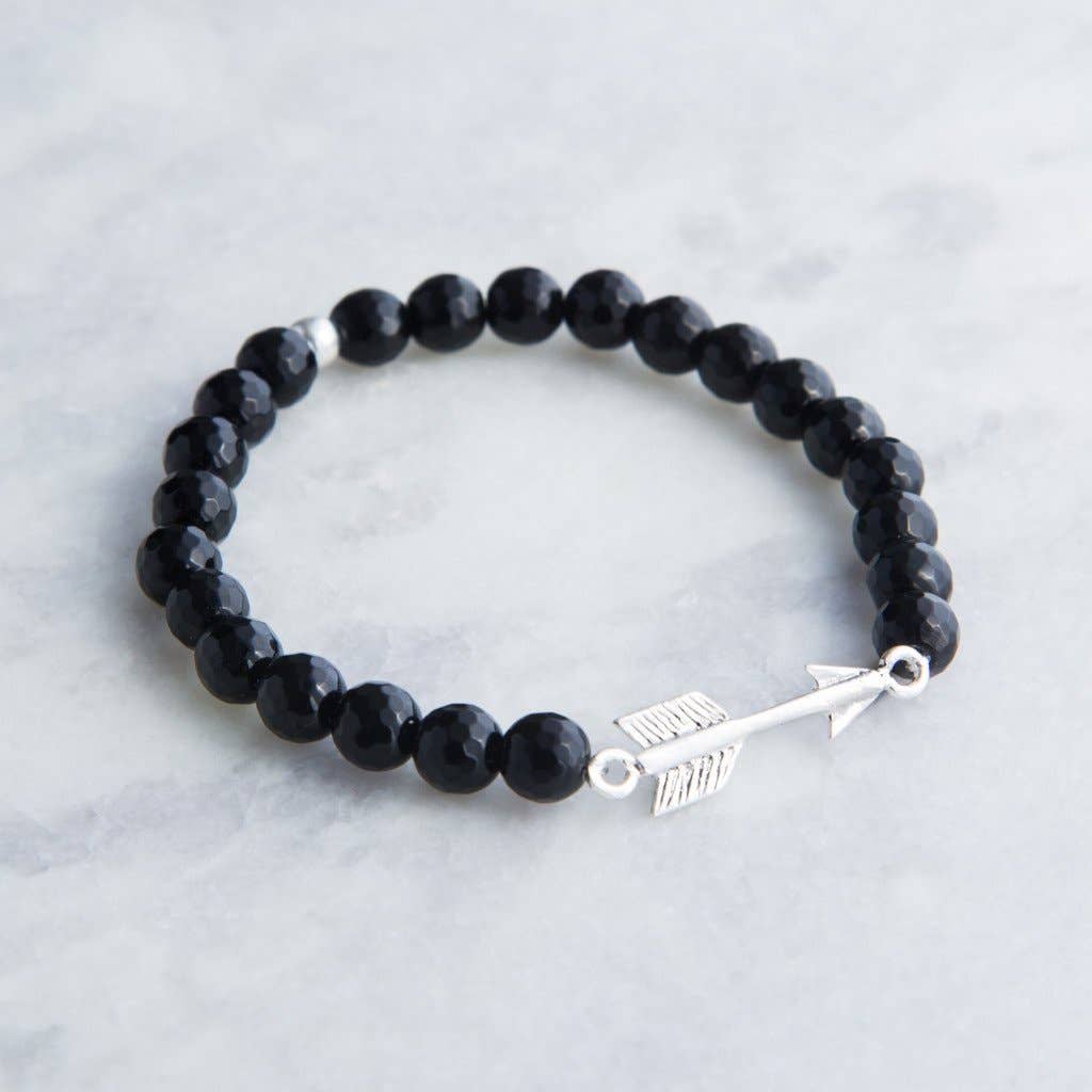 Bird + Stone - Wholesale Charm/Dangle Bracelet - Onyx Arrow Bracelet