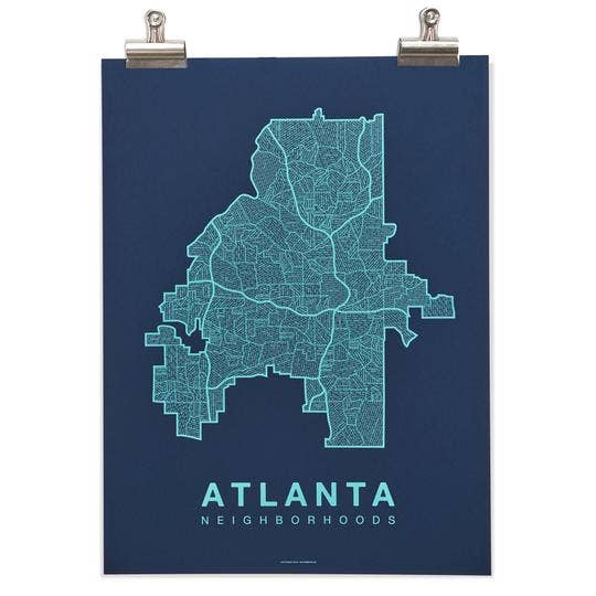 Native Maps - Wholesale Poster - Atlanta, GA Neighborhood City Map Poster5