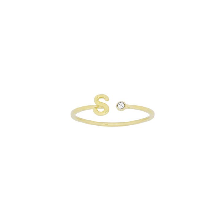 Katie Dean - Wholesale Band/Stacked Ring - 18K Gold Plated, Size 6 Initial Ring31