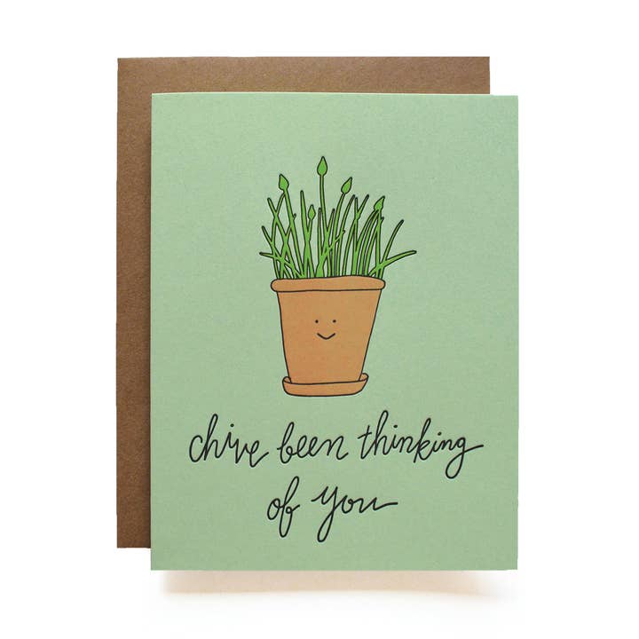 Chive Been Thinking of You - Thinking of You Card for wholesale by Wild Ink Press