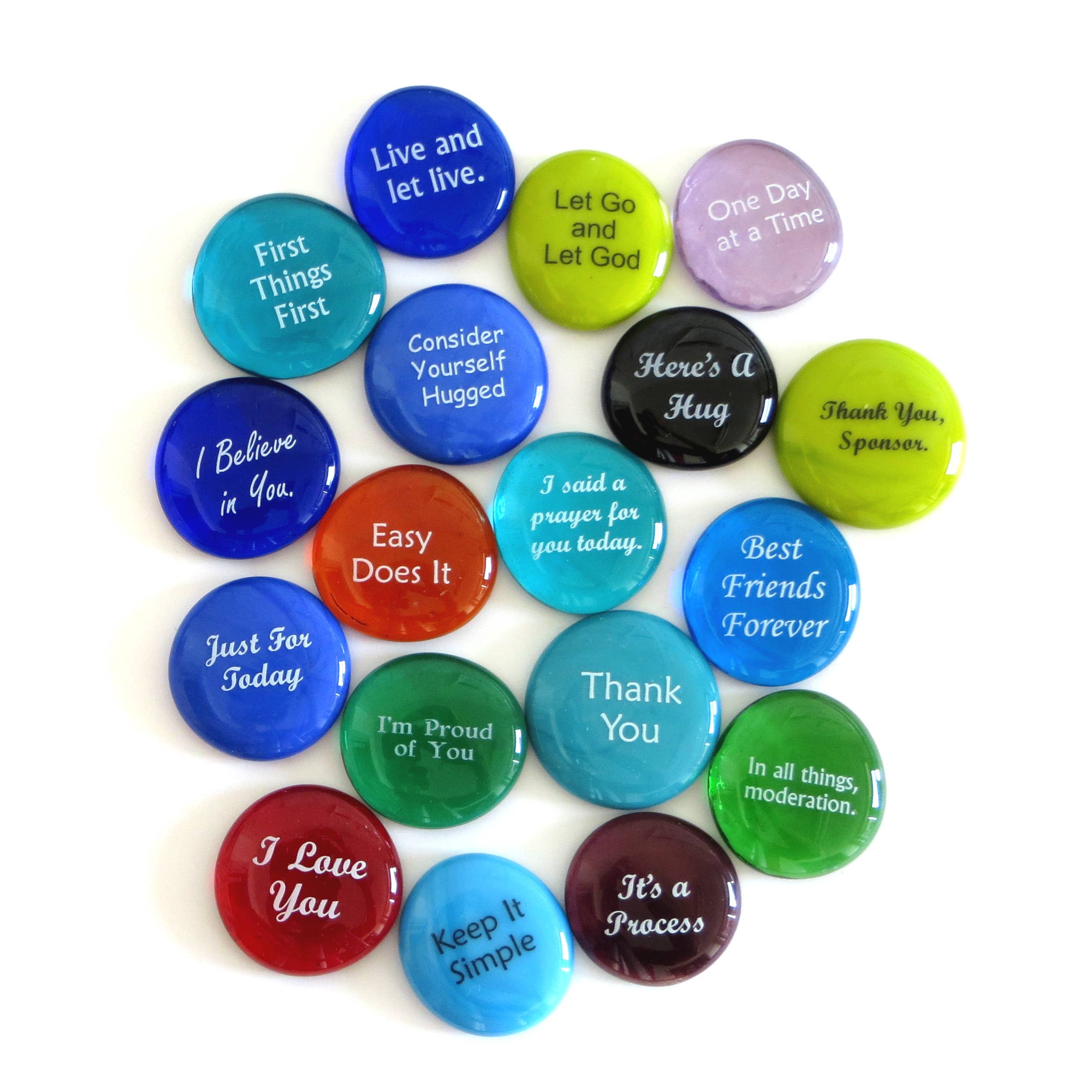 Lifeforce Glass, Inc. - Wholesale Keepsake Coin/Token - Recovery & Love Pocket Stones Combo Pack, Sobriety Gifts1