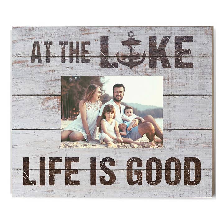 At The Lake Whitewash Slat Picture Frame for wholesale by Kindred Hearts
