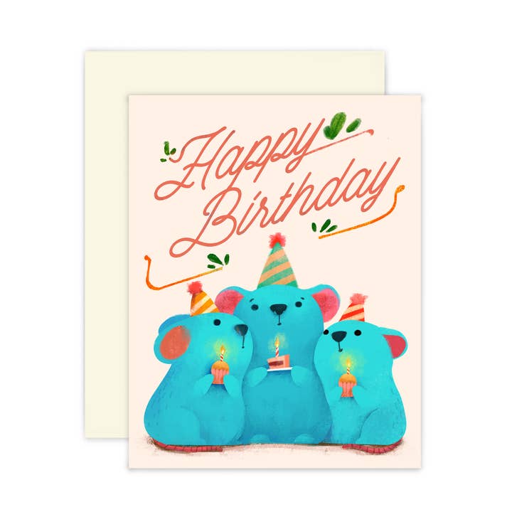 The Little Red House - Wholesale Birthday Card - Mouse Birthday Card0