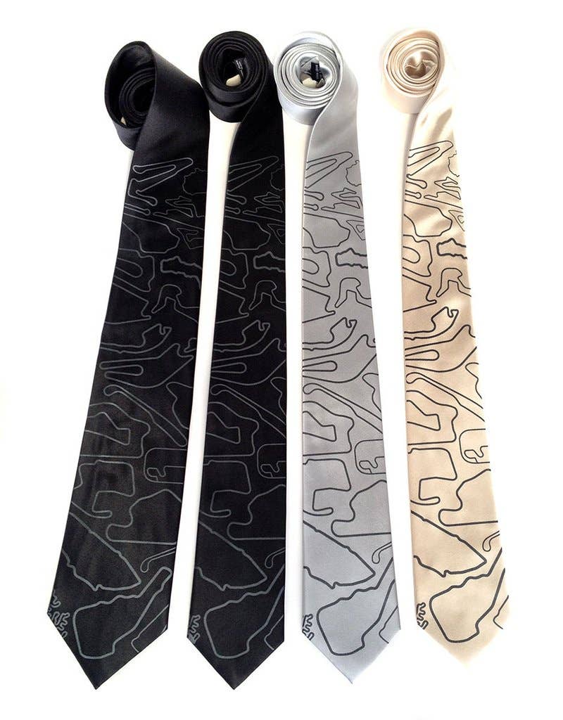Cyberoptix Tie Lab - Wholesale Necktie - Men's - Race Track Maps Necktie3