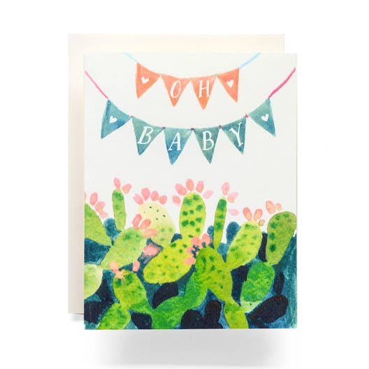 Cactus Pennant Baby Lykønskningskort for engroshandel hos Antiquaria