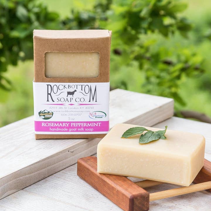 Rosemary Peppermint Goat Milk Soap-Essential oil for wholesale by Rock Bottom Soap