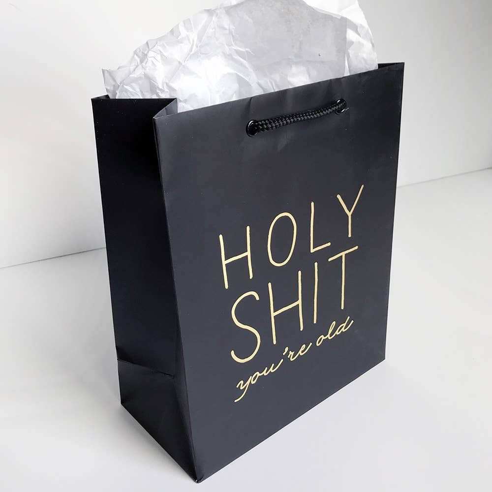 Steel Petal Press - Wholesale Gift Bag - Holy Shit Old Gift Bag - Metallic Foil-Stamped Gift Bag1
