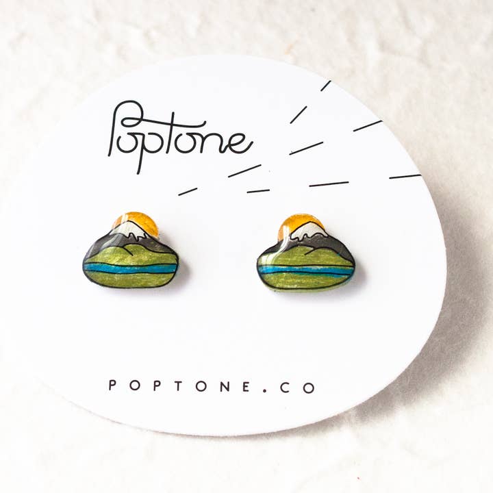 Oregon Mount Hood - Pendientes de montaña para venta al por mayor de Poptone Co.