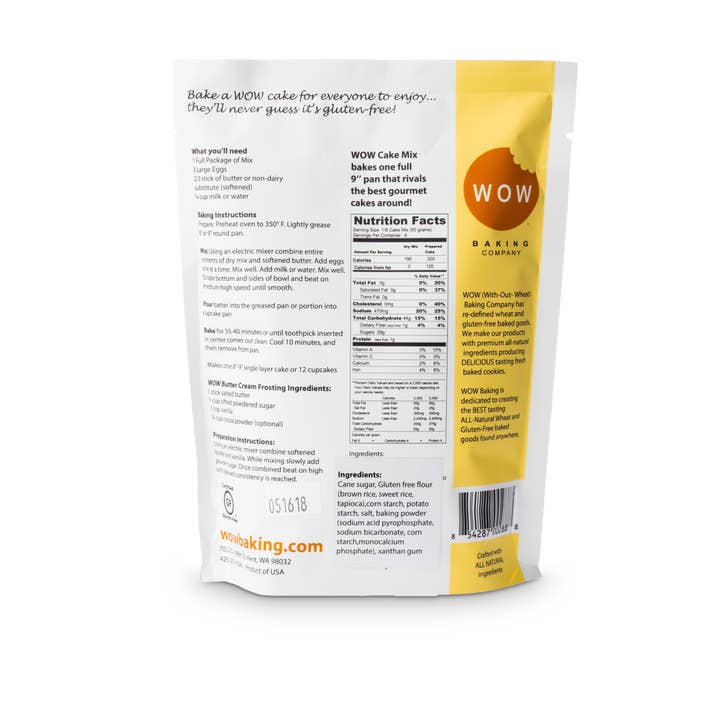 WOW Baking Company - Wholesale Cake mix - Gluten-Free Yellow Cake Mix1
